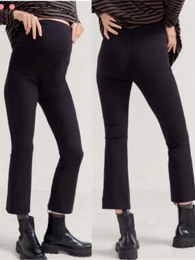 Hatch Maternity The Ultimate Before, During & After Crop Flare Pants Black